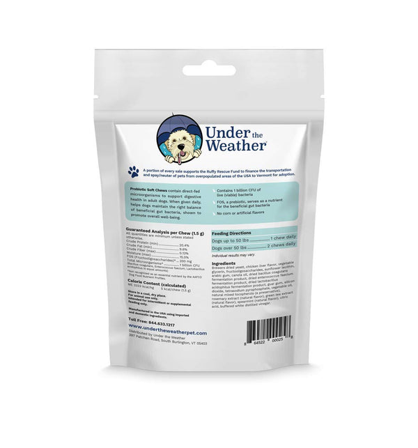 undertheweatherpet probiótico para perro ayuda digestión y equilibrio intestinal