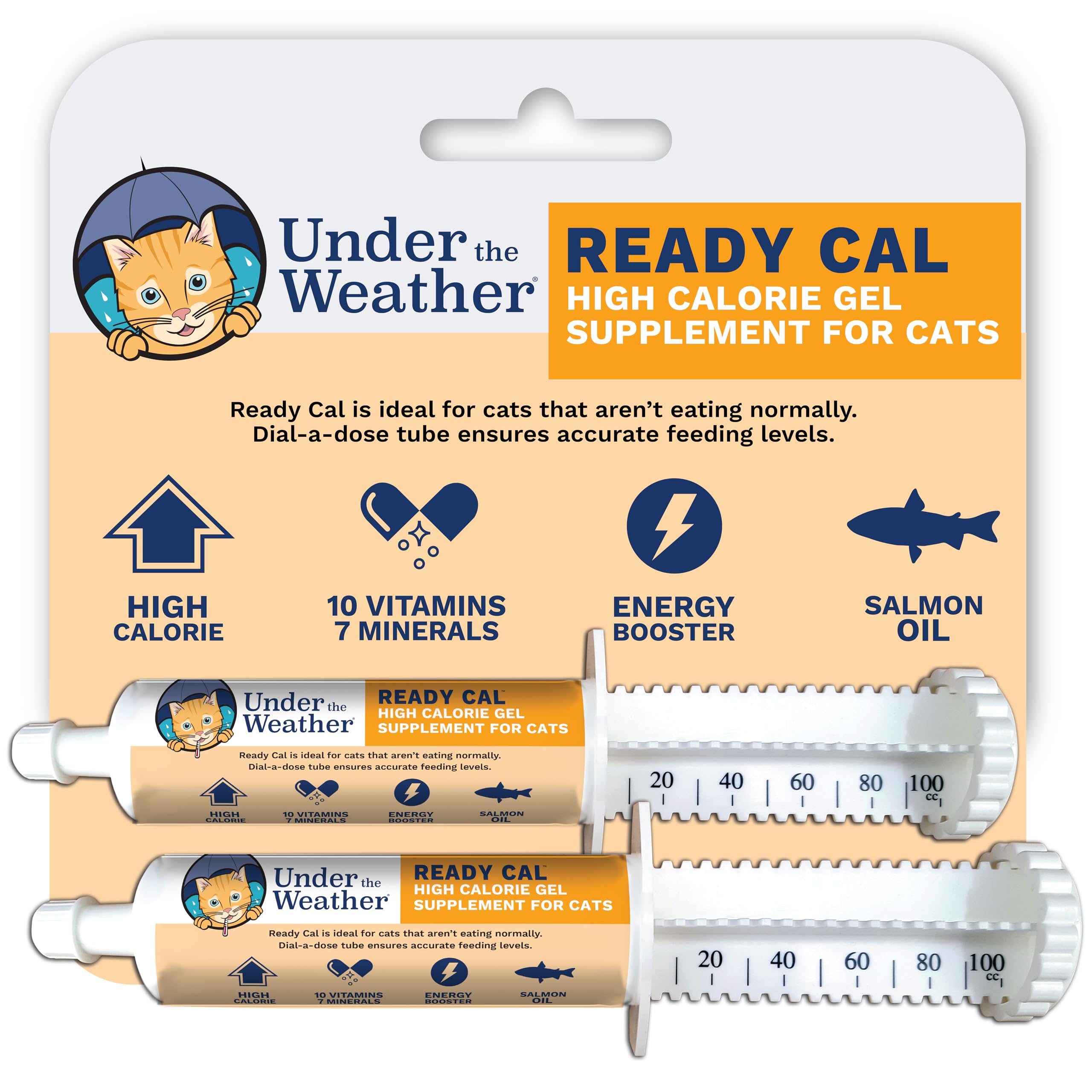undertheweatherpet Cal Listo para Gatos, botella de 100cc lista para impulsar la ingesta calórica.