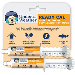 Under the Weather Pet Ready Cal botella frontal para aumentar calorías diarias en perros