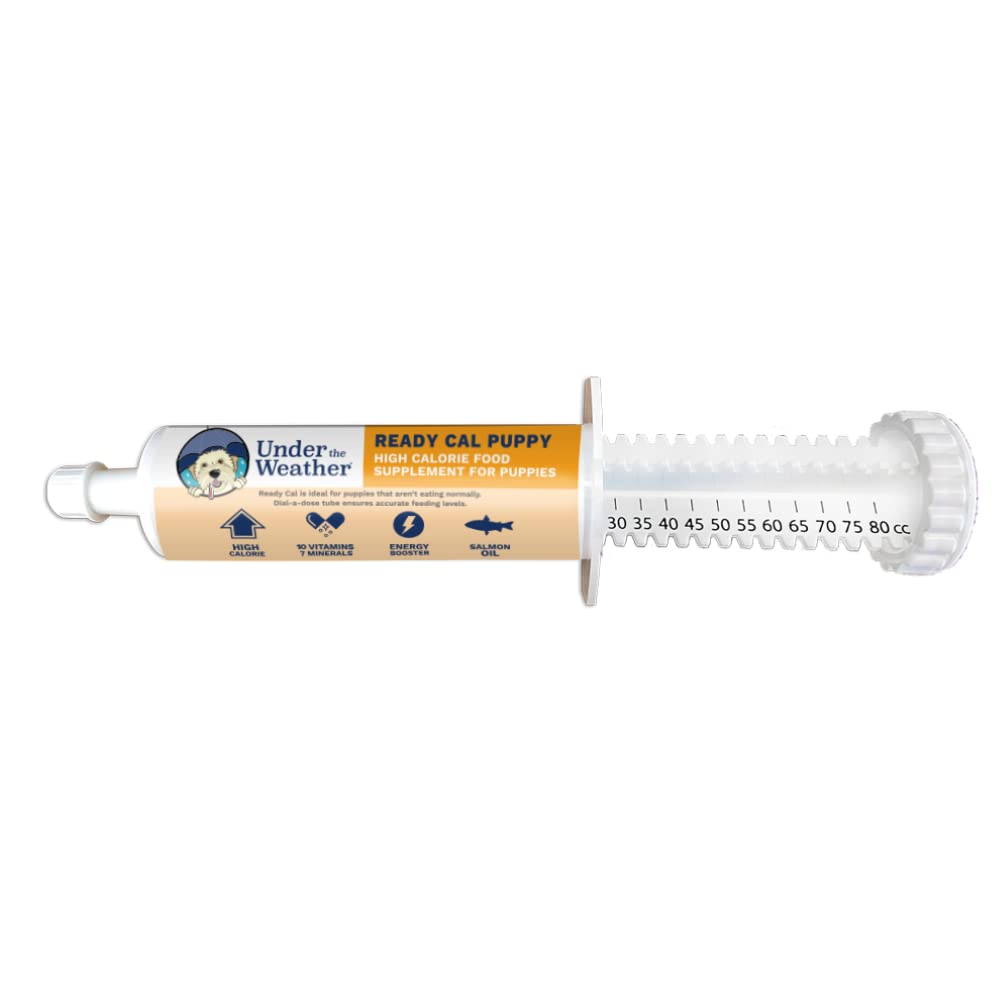 Under the Weather Pet Ready Cal para cachorros, tubo de dosis de 80cc, aporta calorías