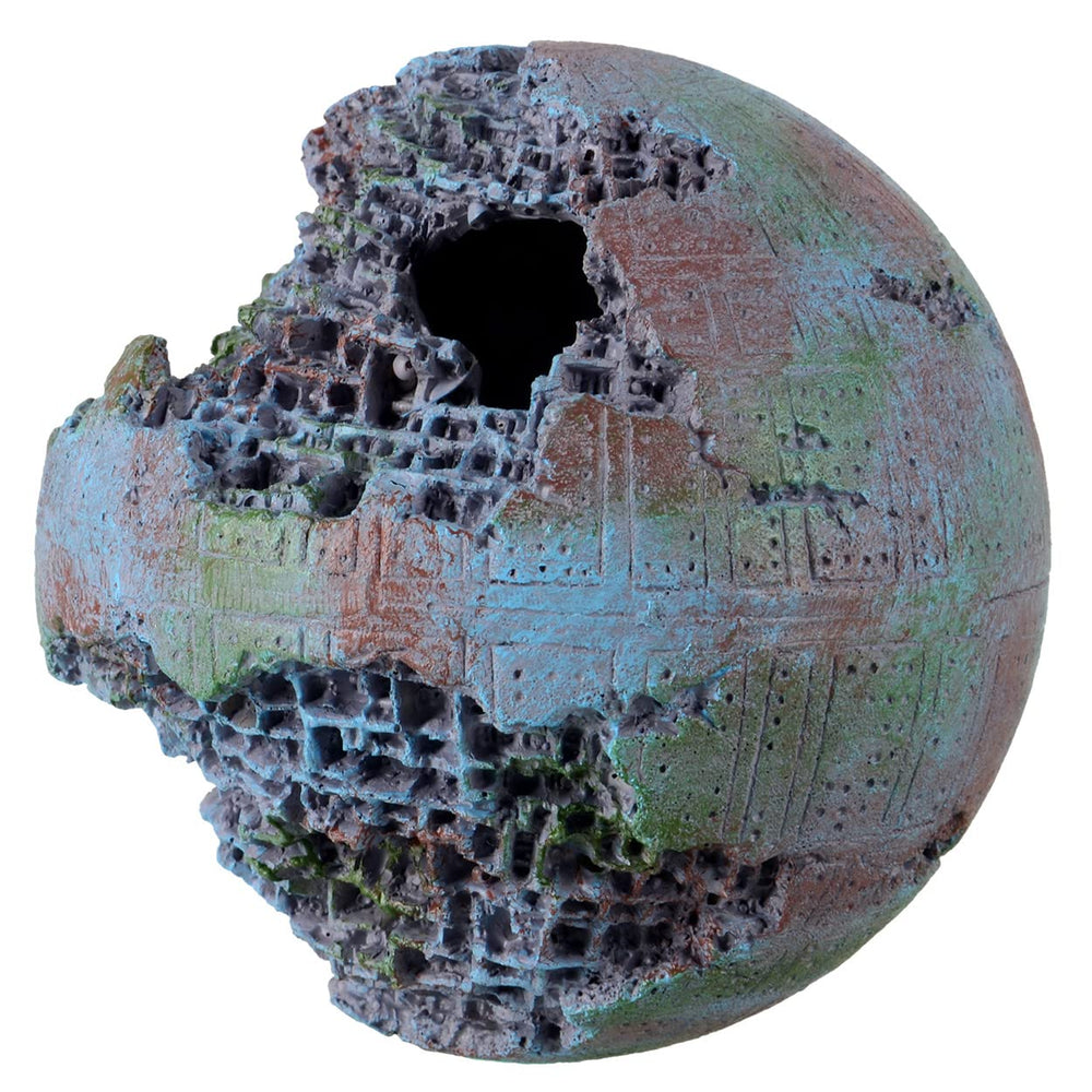 Underwater Treasures adorno-pecera-bola-espacio-verde: seguro para acuarios de agua dulce y salada
