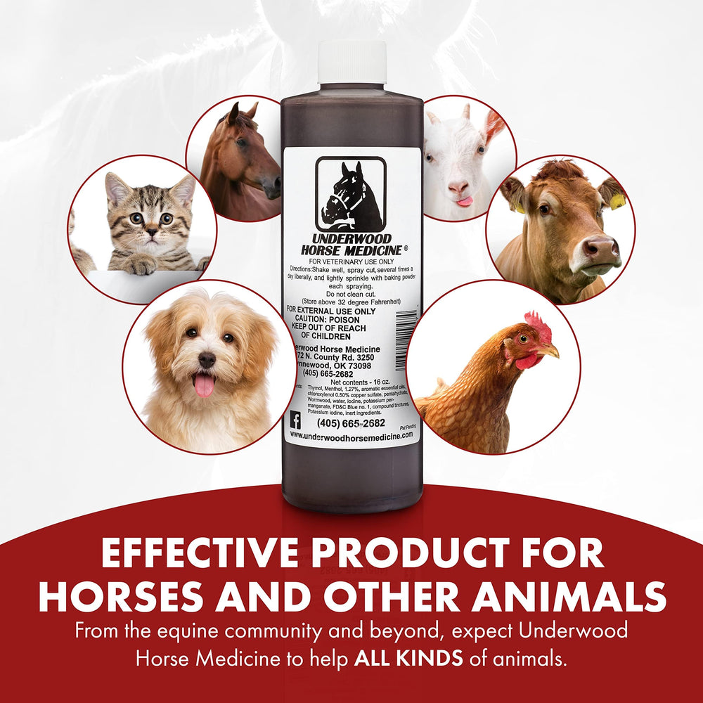 Underwood Horse Medicine, barrera con bicarbonato para la herida.