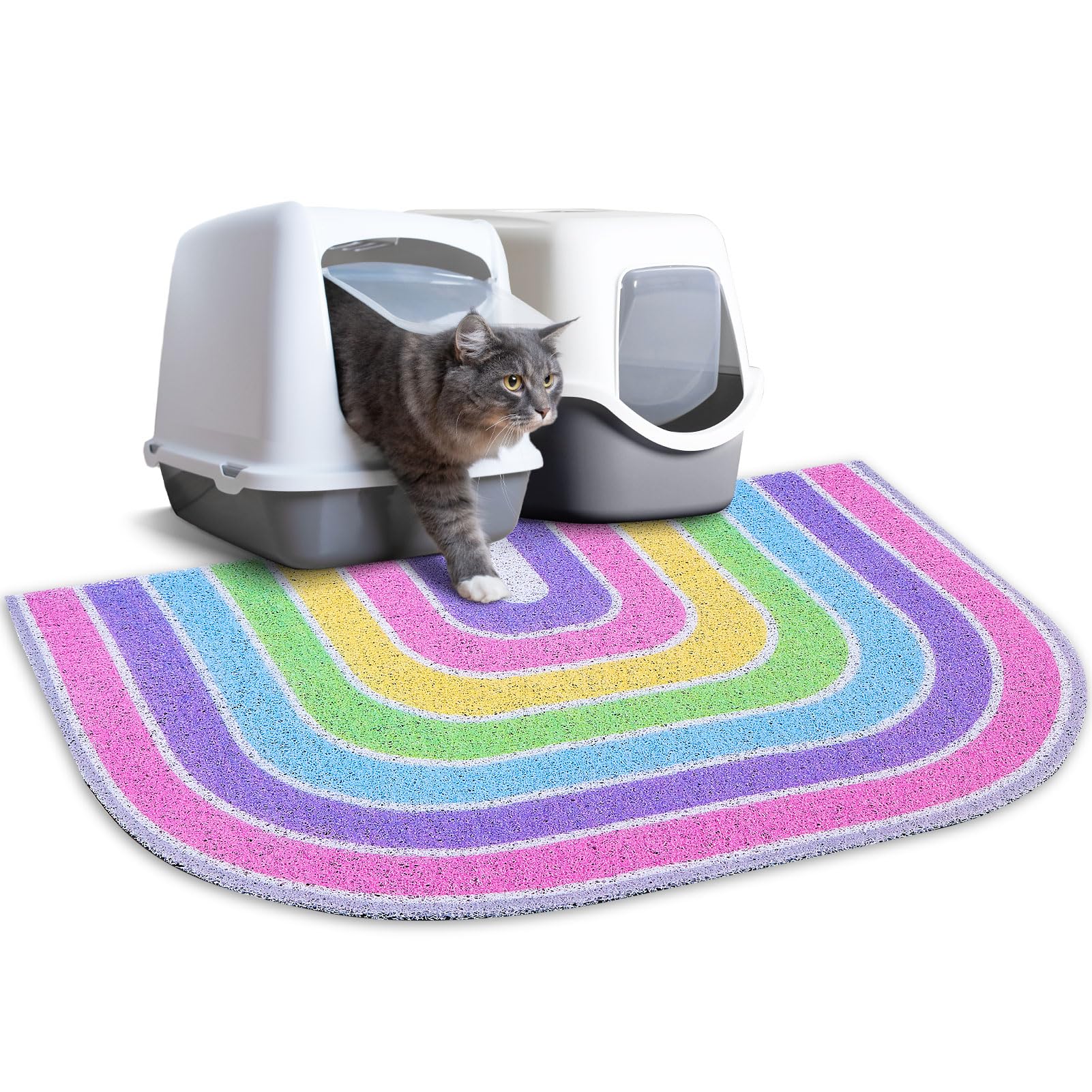 Alfombrilla Unicorn Catcher rectangular para arena de gato, atrapa la arena eficazmente.