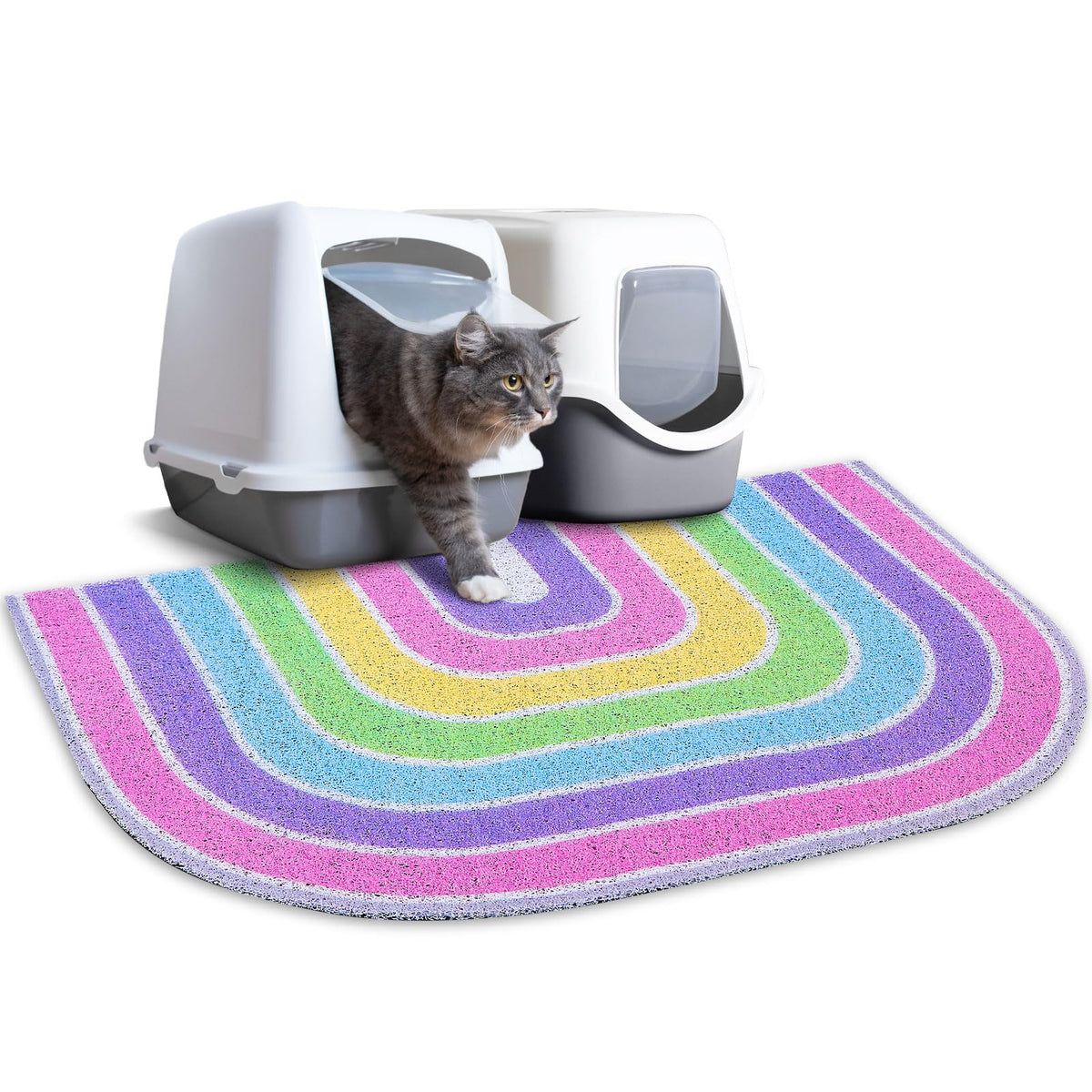 Alfombrilla Unicorn Catcher rectangular para arena de gato, atrapa la arena eficazmente.