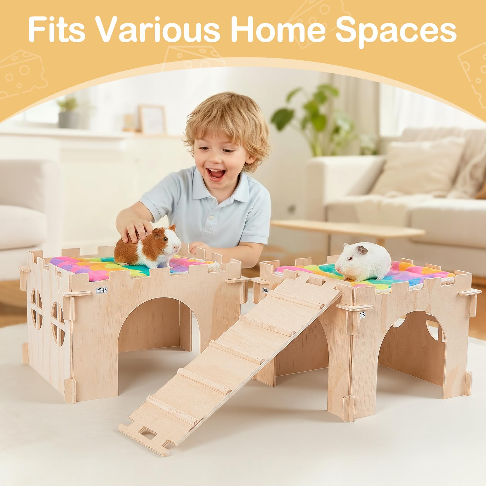 Castillo de madera Unicorn Catcher con múltiples puertas para exploración segura