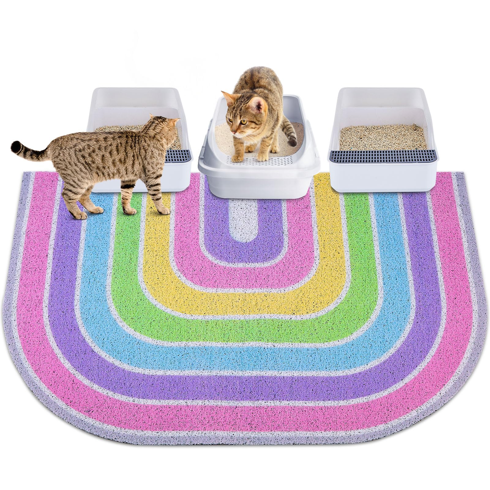 Unicorn Catcher Litter Mat vista frontal atrapa arena y facilita la limpieza