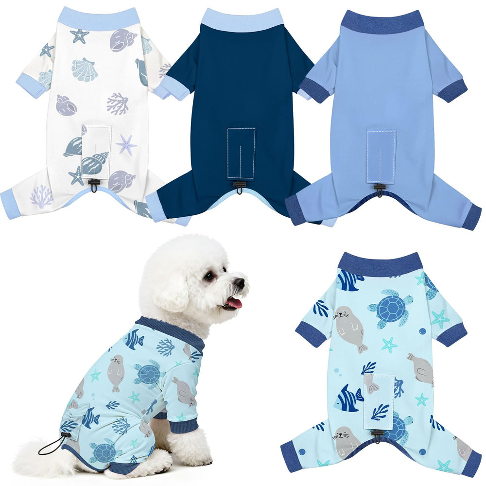 pijama unicorn catcher para perro con 4 piezas y estampas variadas.