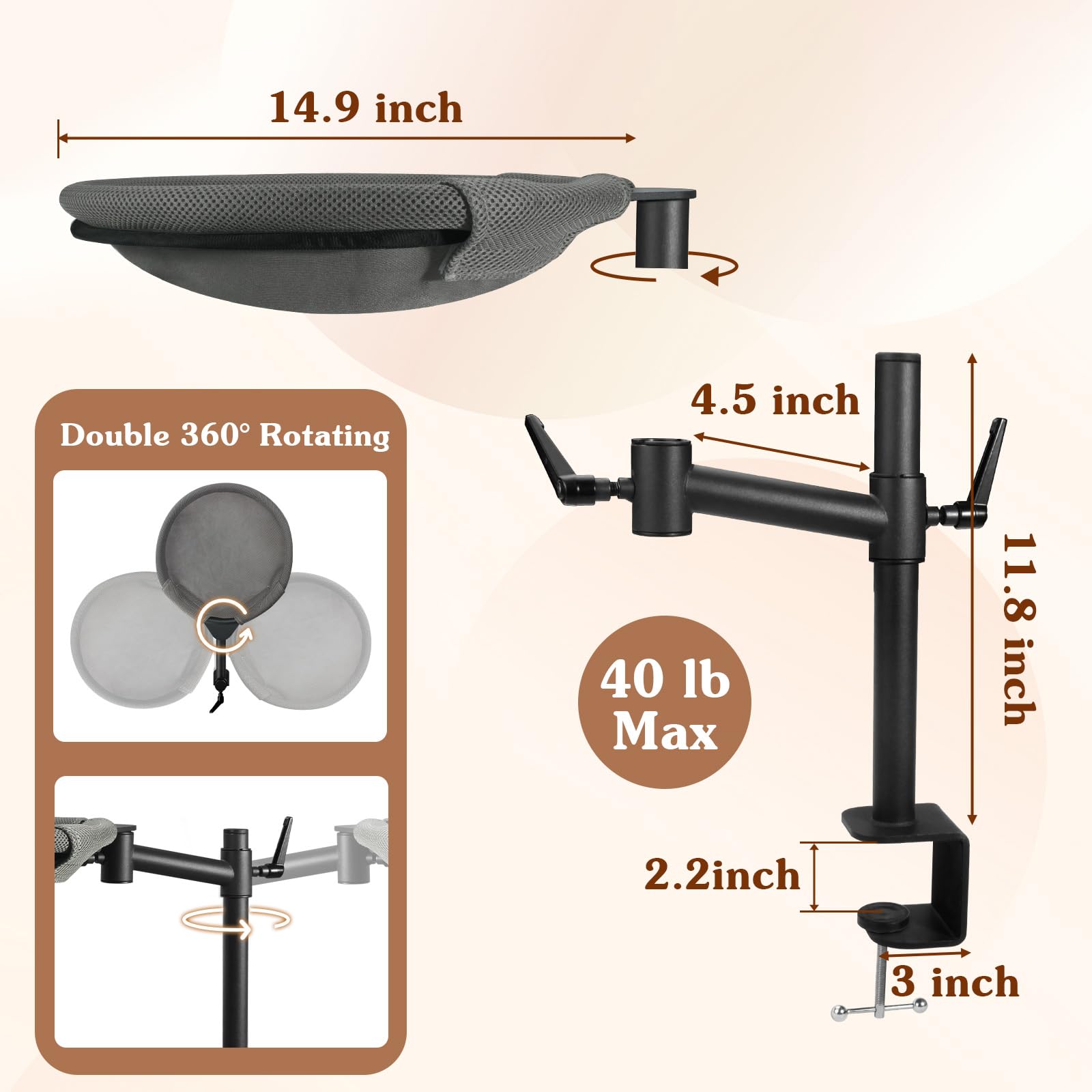 Unidevice Gato Cama Escritorio Ajuste Altura para adaptarse a tu espacio.