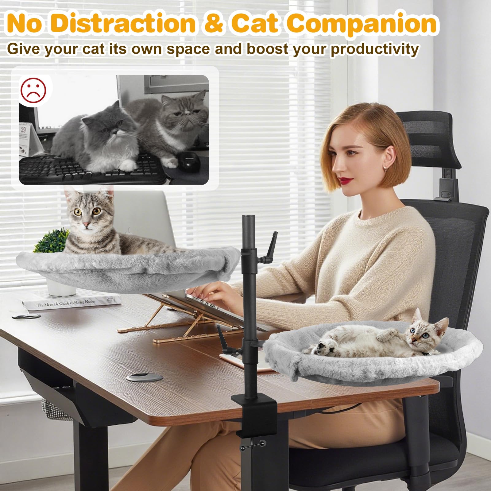 Unidevice Nido Gato Escritorio 16-5 pulgadas, refugio suave para siestas tranquilas