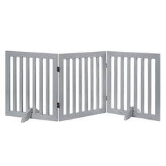 Unipaws puerta mascota 3 paneles indoor madera gris, delimita espacios con estilo