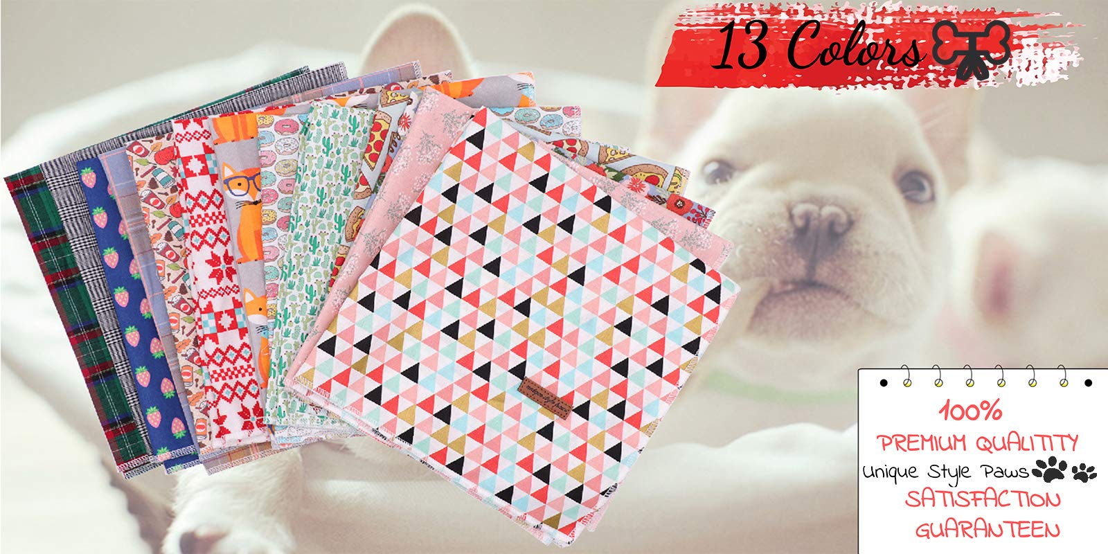Unique Style Paws bandana-perro-lavable-maquina, fácil de limpiar