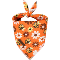 Bandana Unique Style Paws para perro con abeja y margarita, diseño floral llamativo.