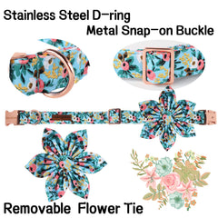 Unique style paws collar ajustable con flor, ajuste cómodo para diferentes tamaños