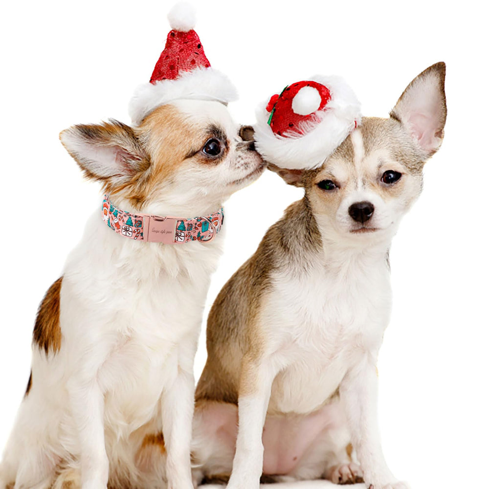Unique Style Paws collar algodón suave para máxima comodidad durante paseos navideños.
