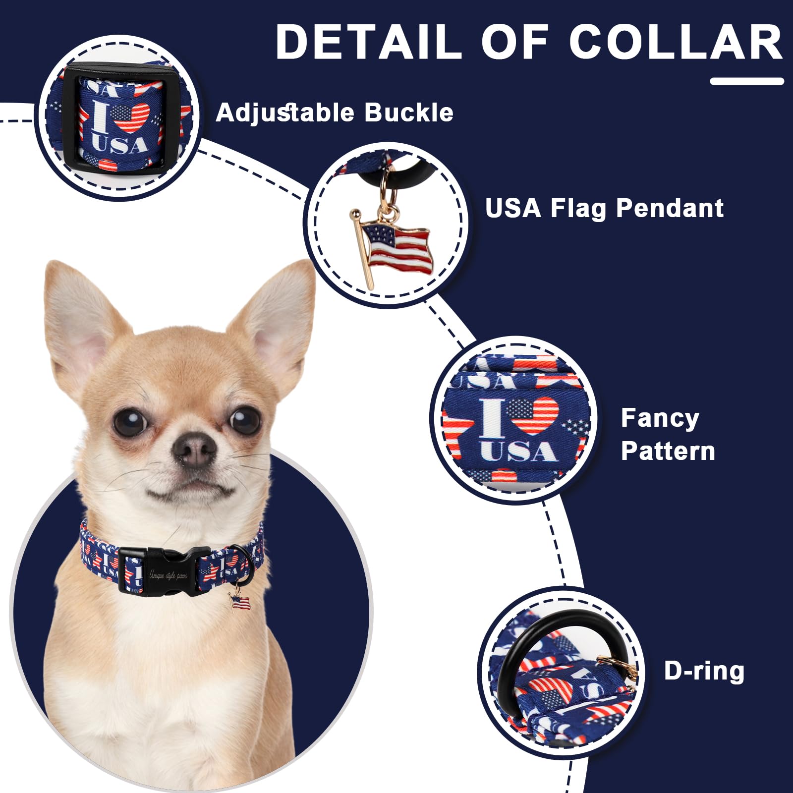 Unique Style Paws diseño con bandera en corazón para estilo único