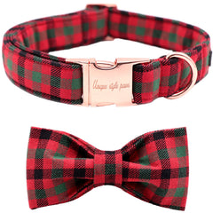 Unique Style Paws collar navideño con pajarita para paseos festivos.