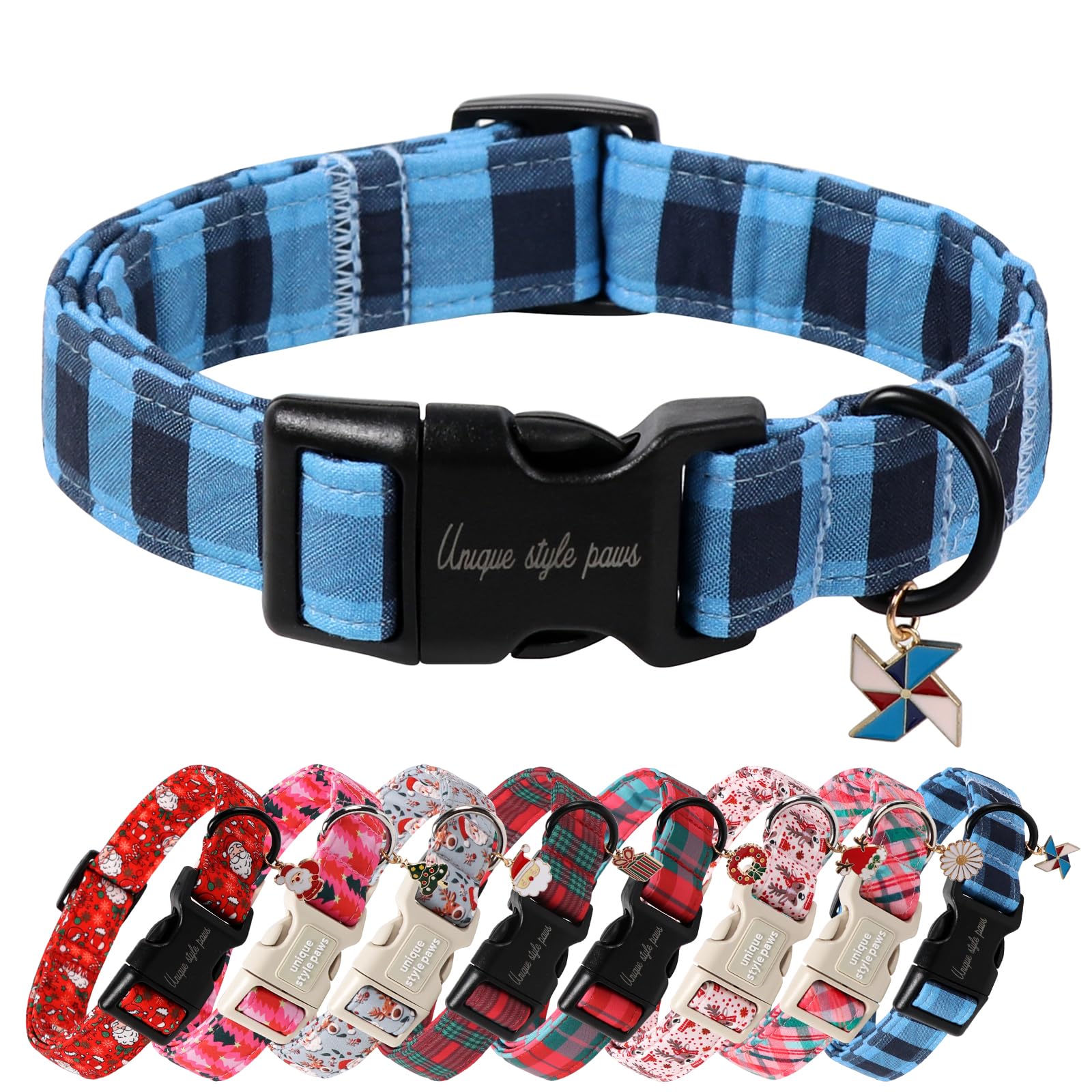 Collar navideño de Unique Style Paws con hebilla plástica.