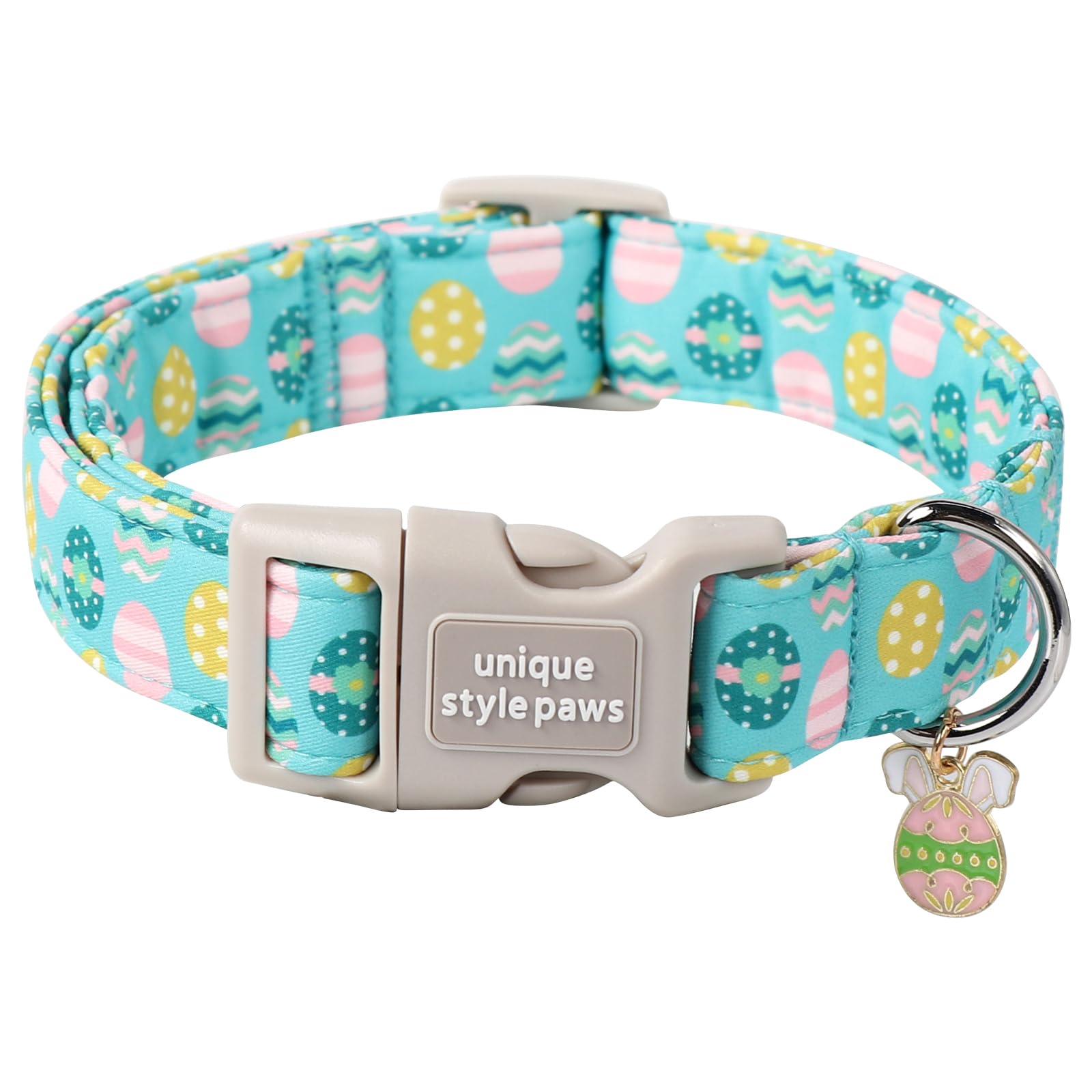 Unique Style Paws Collar de Pascua azul con huevos para paseos cómodos