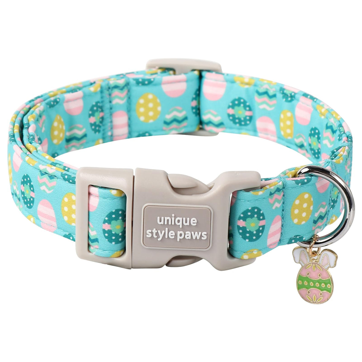Unique Style Paws Collar de Pascua azul con huevos para paseos cómodos