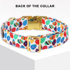 Unique style paws collar de Pascua, diseño con patrón huevo colorido para paseos.