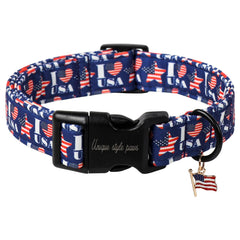 Unique Style Paws collar patriótico con corazón y bandera para celebraciones patrióticas
