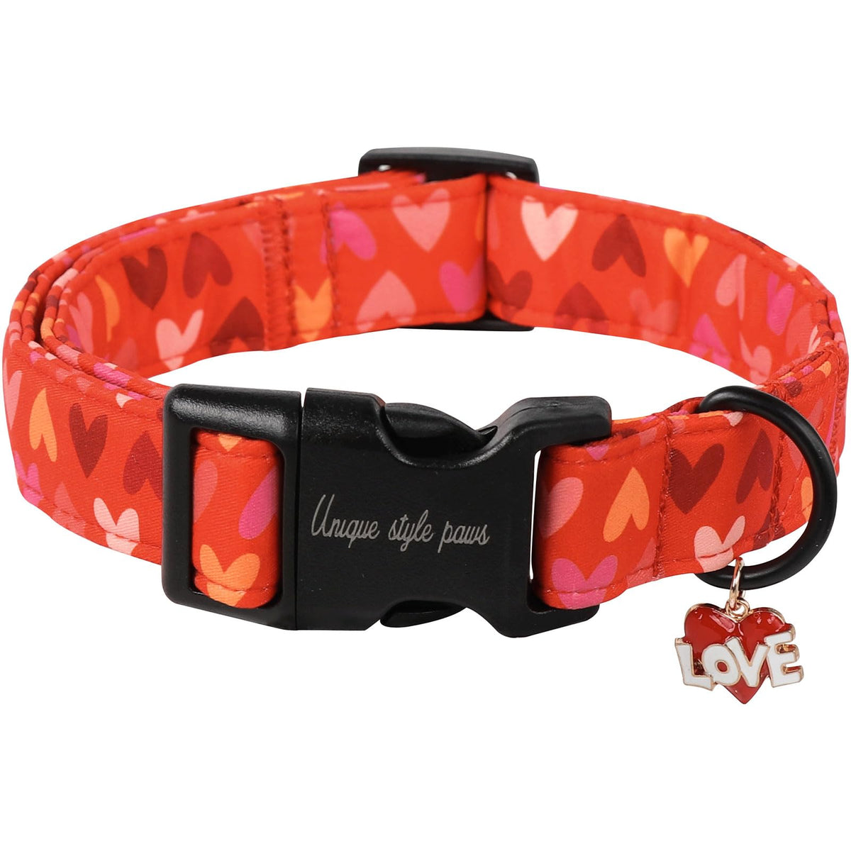 Unique Style Paws collar para perros con corazón, ideal para paseos con estilo.