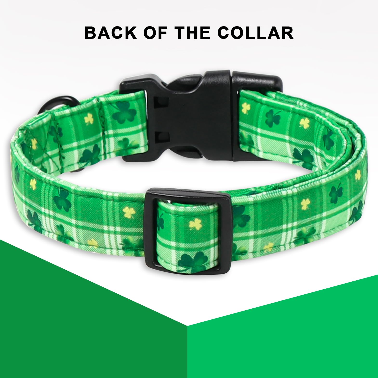 Diseño San Patricio en collar, ideal para fiestas y paseos.