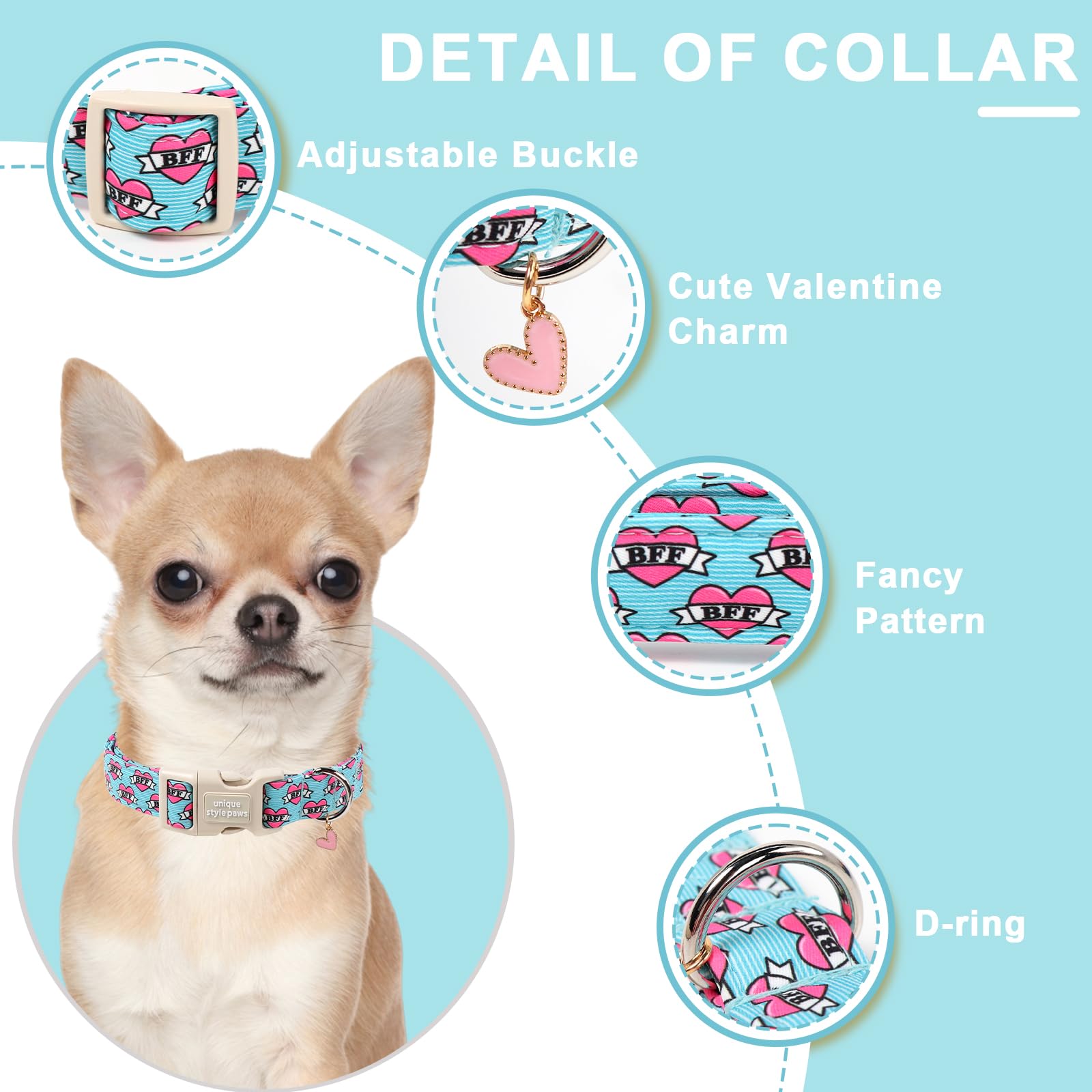 Collar Unique Style Paws diseño exclusivo Valentín para destacar