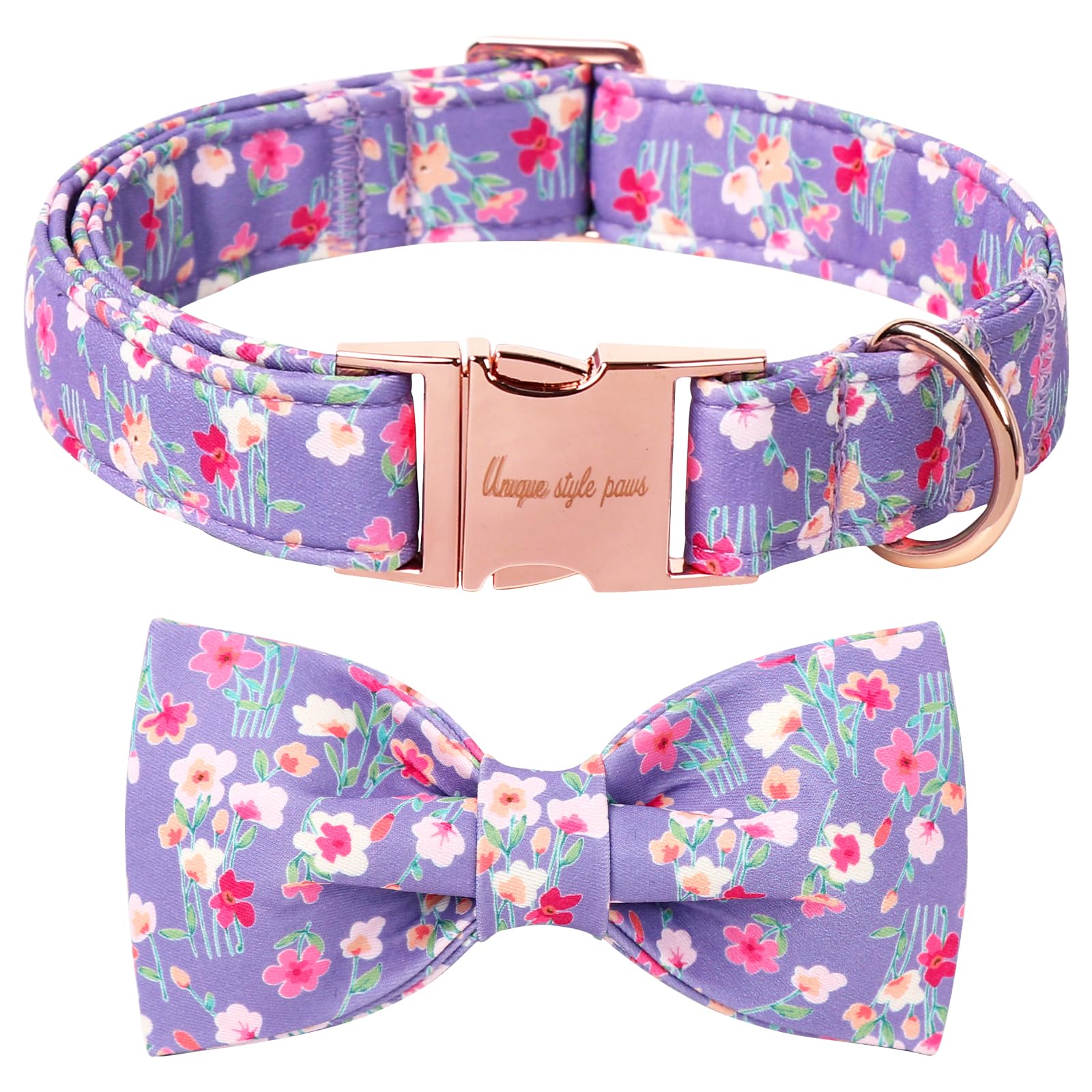Unique Style Paws collar con lazo verde, ideal para paseos diarios