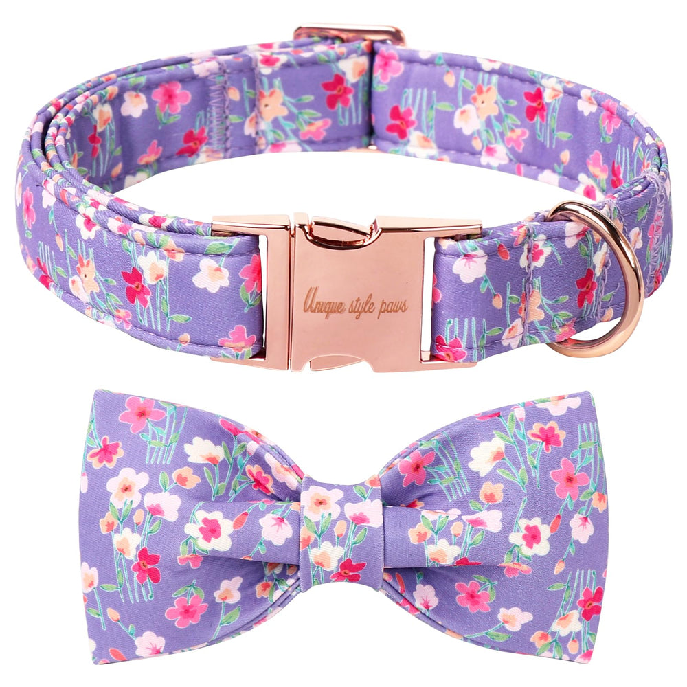 Unique Style Paws collar con lazo verde, ideal para paseos diarios