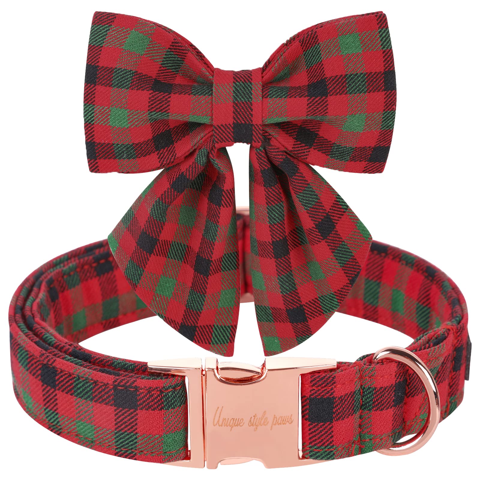 Collar Unique style paws navidad con lazo removible para perros.