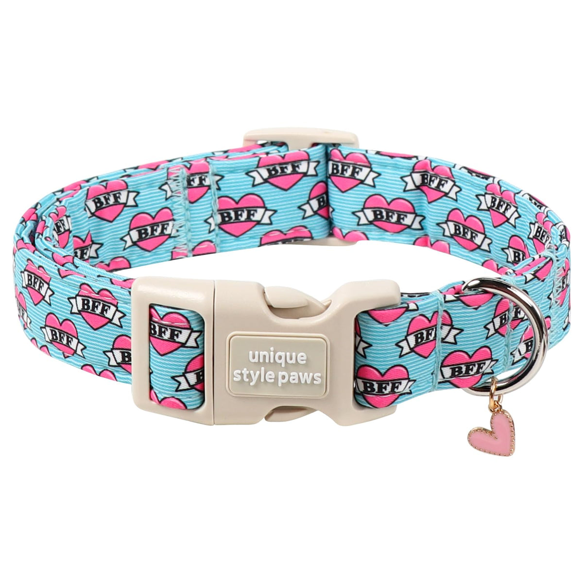 Collar Unique Style Paws para perro, ajuste seguro y cómodo en azul Valentín