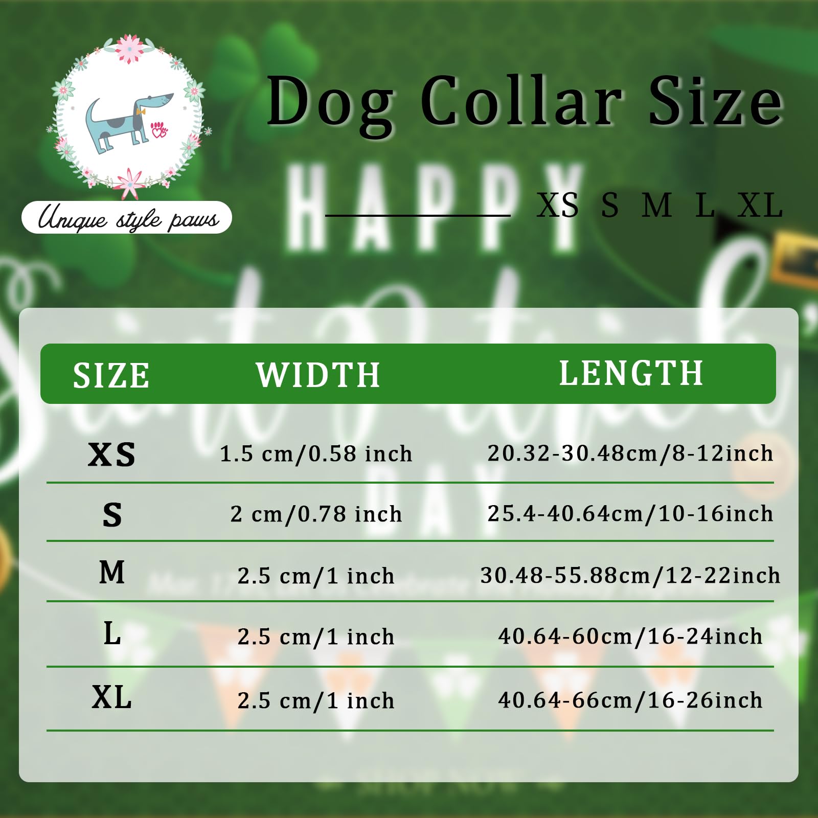 Unique Style Paws collar para día festivo, perfecto para paseos