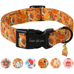 Unique Style Paws collar con pavo de otoño para paseos festivos.