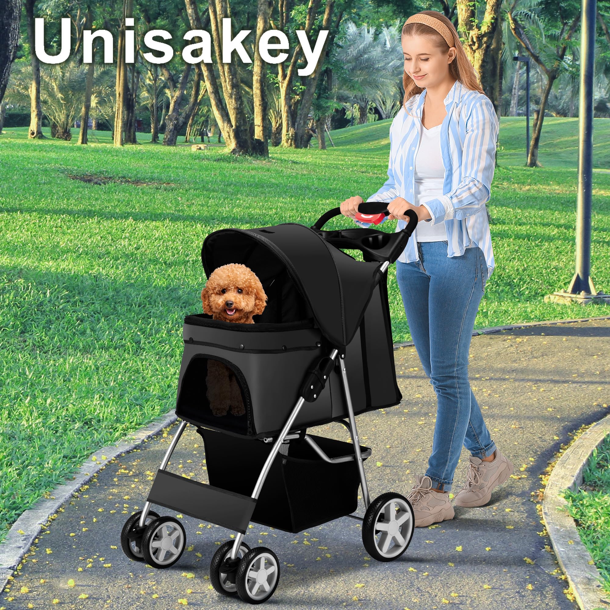 Unisakey carrito mascotas porta-bebidas, práctico para hidratación durante el paseo