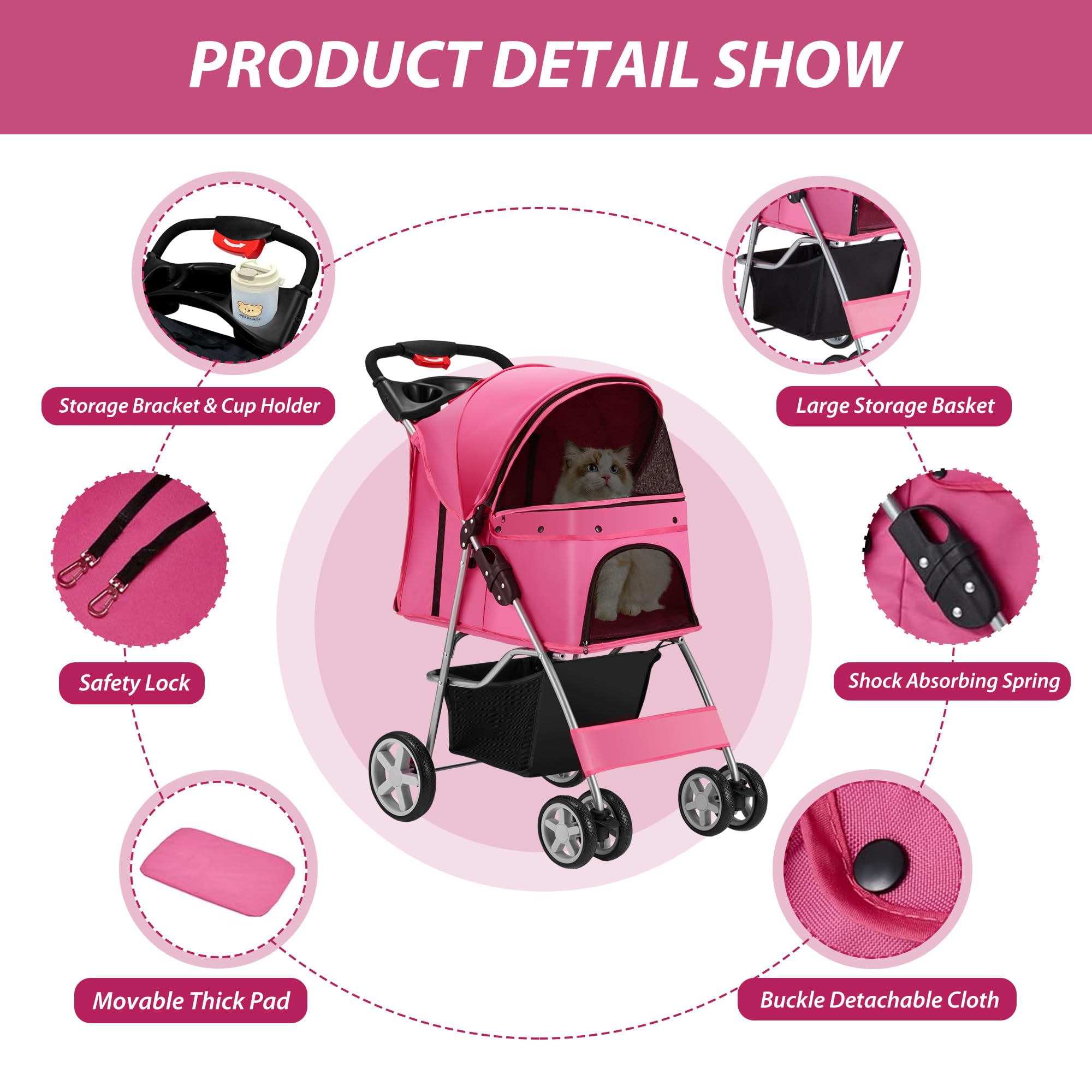 Unisakey paseador con cesta de almacenamiento amplia para accesorios