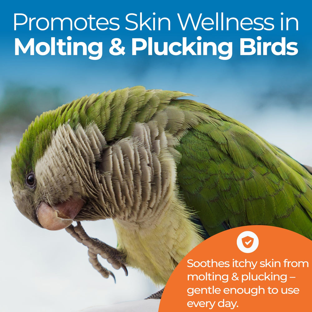 Sin alcohol, seguro para el acicalamiento de las aves con UnRuffledRx.