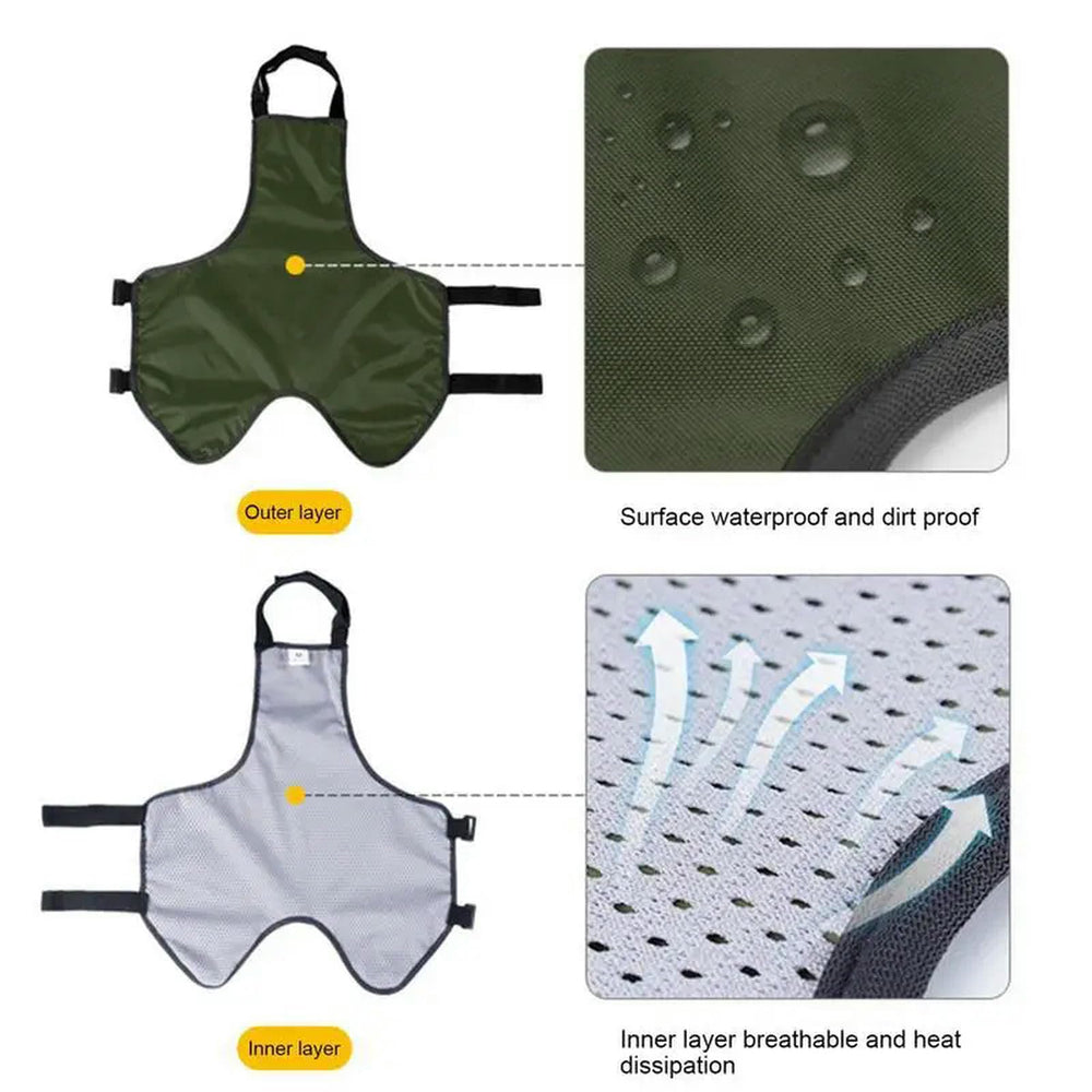 Chaleco impermeable UOSIA para corgi, vista posterior, mantiene limpio el lomo en la lluvia.
