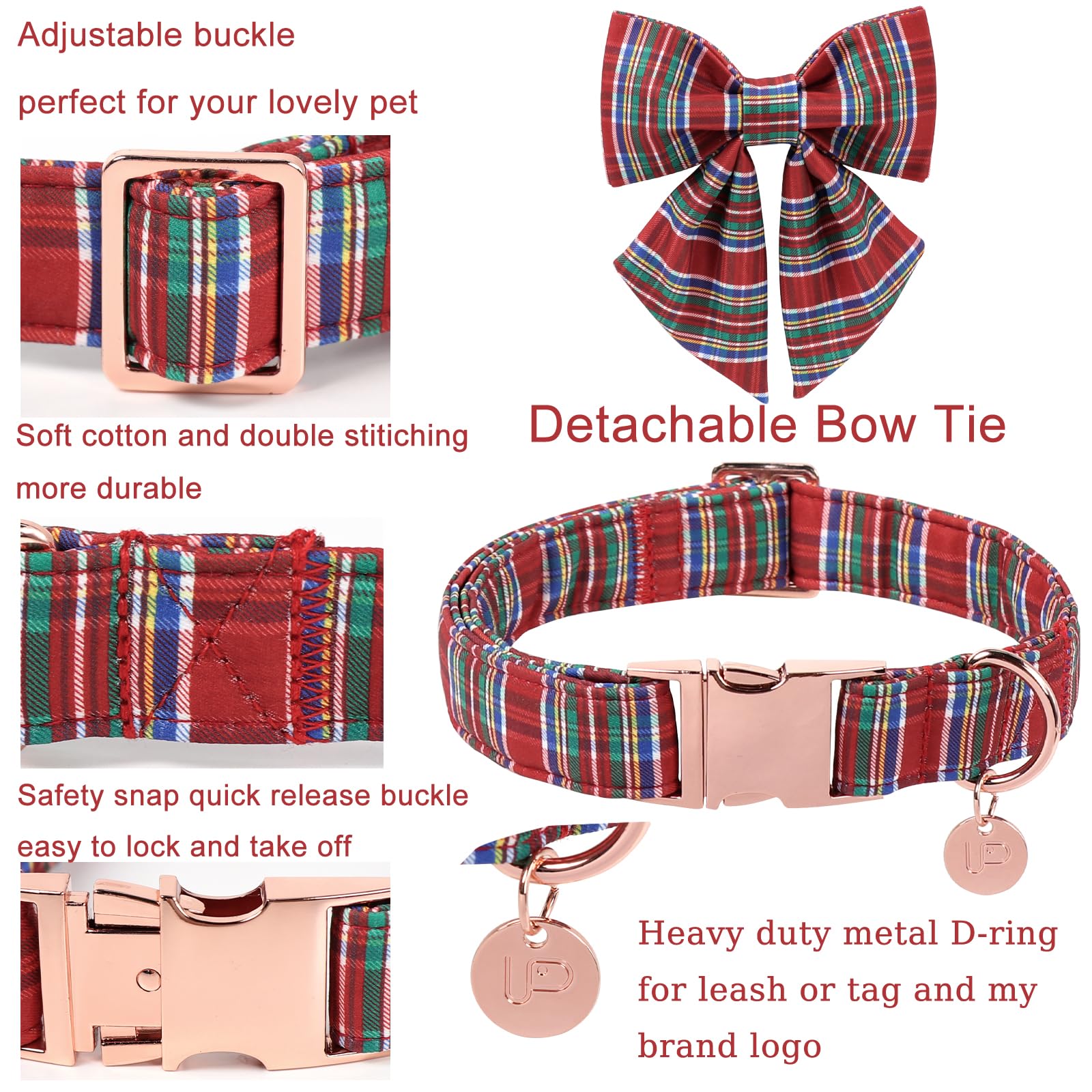 UP URARA PUP collar con adorno de Santa añade encanto festivo