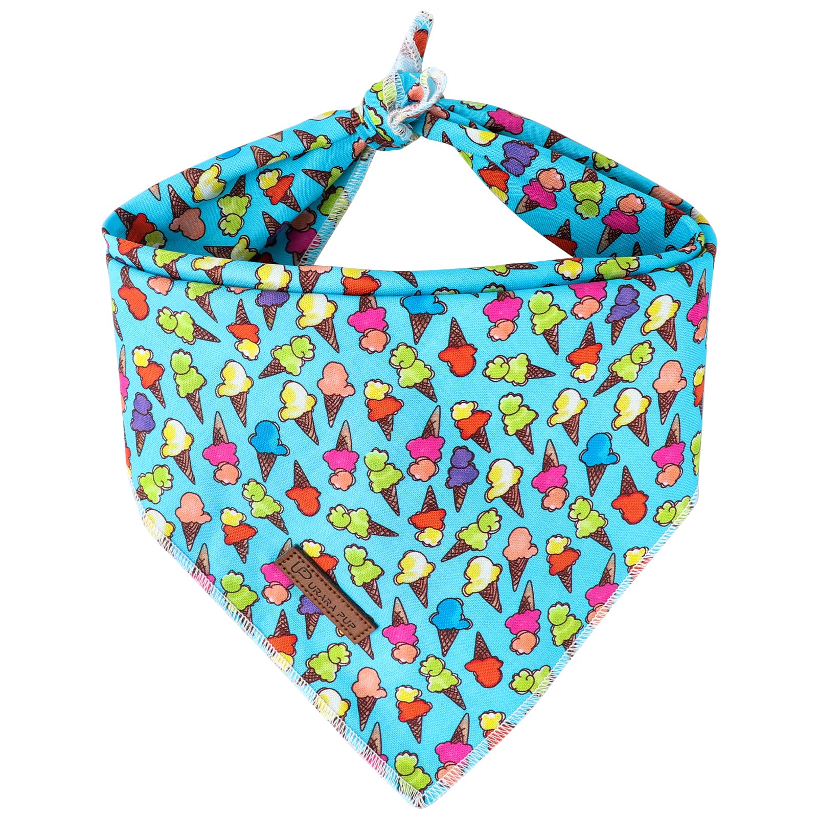 UP URARA PUP bandana azul veraniega para perro, aporta estilo cómodo y fresco.