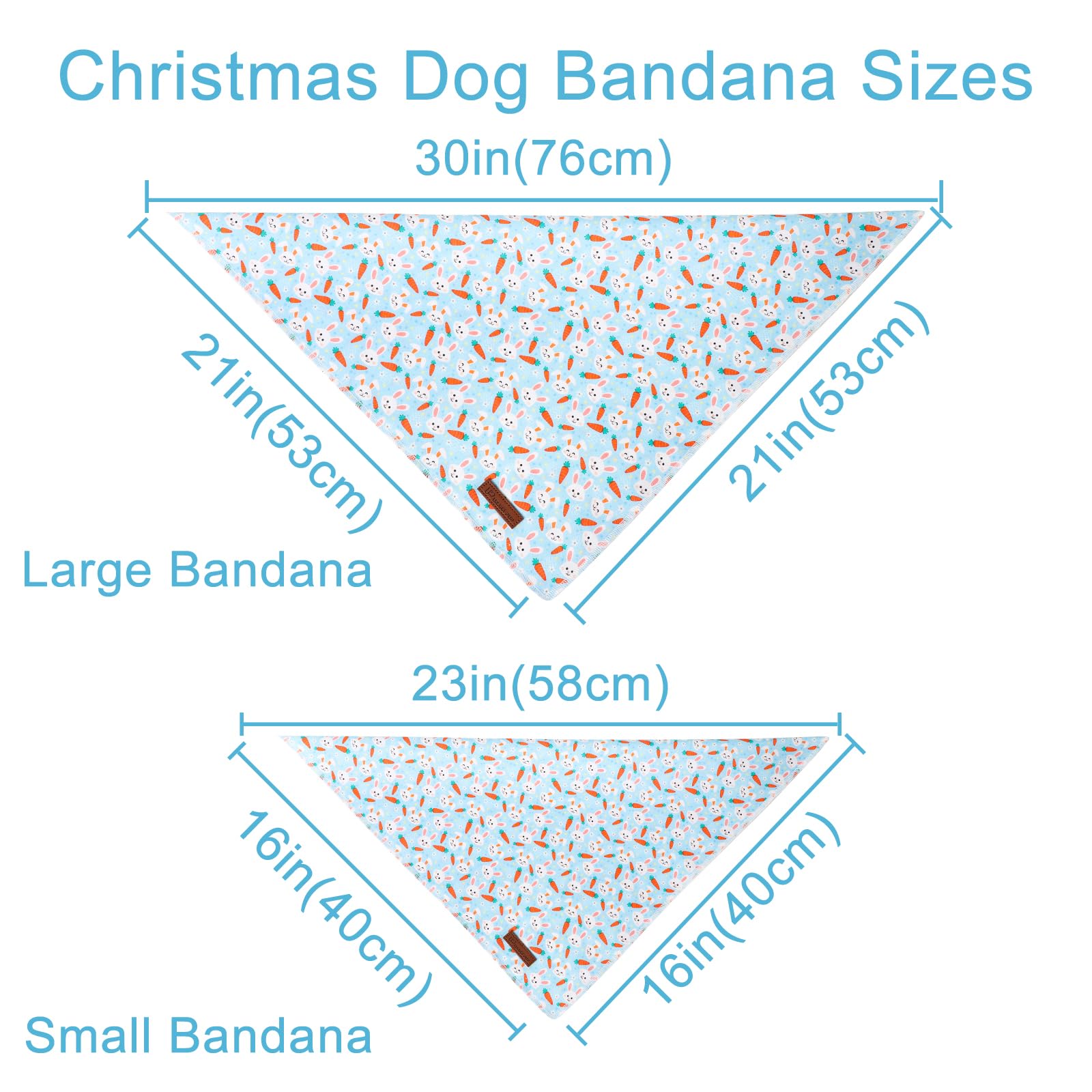 Bandana UP URARA PUP con dibujo de zanahoria y conejo, ideal para fotos festivas.