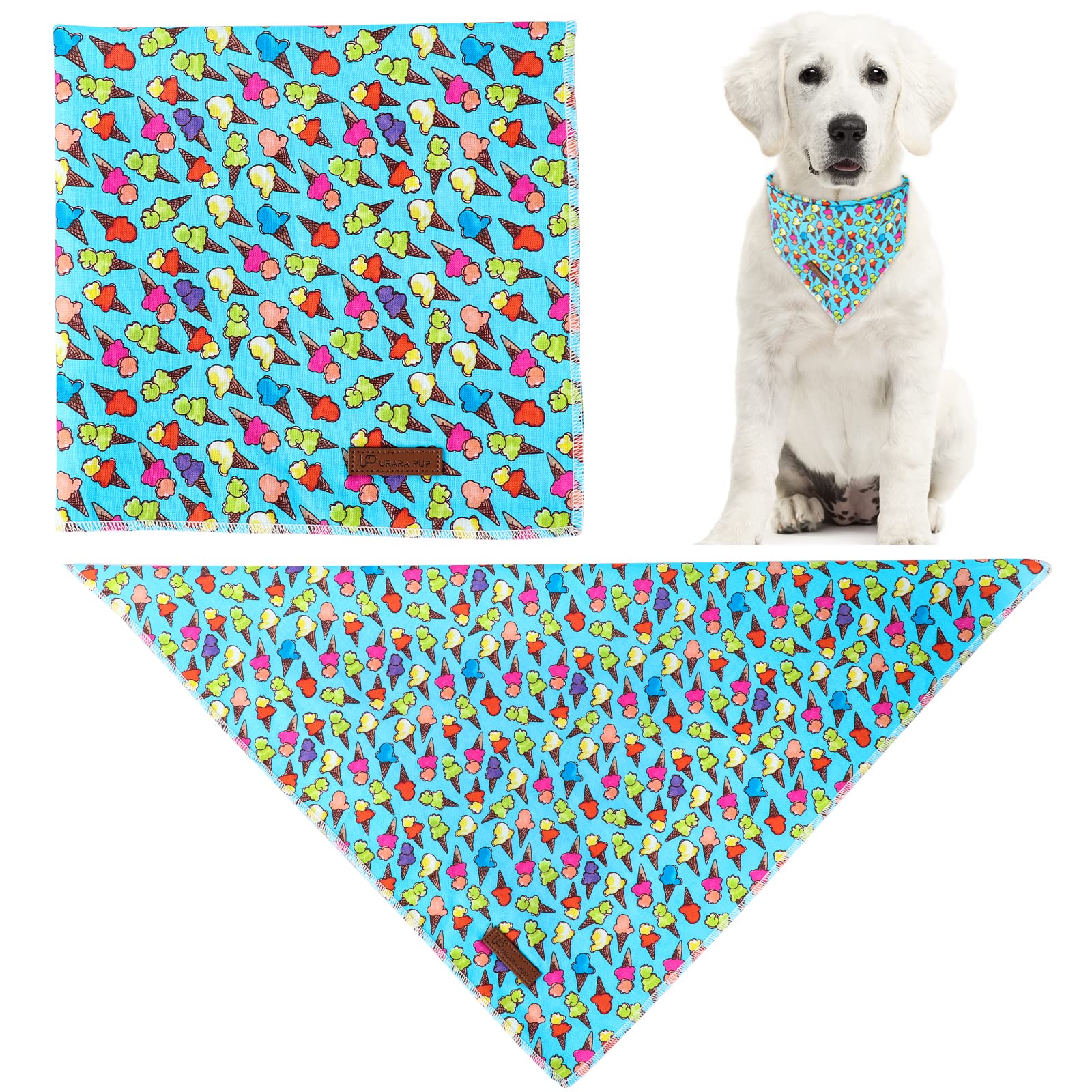 UP URARA PUP bandana con patrón hawaiano, ideal para fiestas al aire libre.