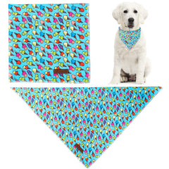 UP URARA PUP bandana con patrón hawaiano, ideal para fiestas al aire libre.