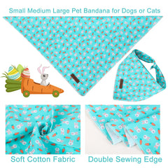 UP URARA PUP bandana para perro diseño azul con conejo, perfecto para Pascua