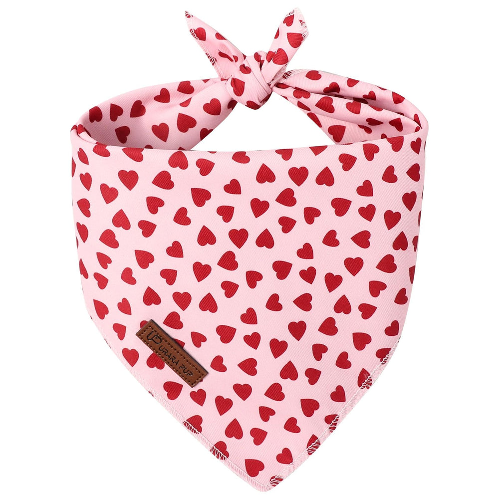 UP URARA PUP bandana para San Valentín con corazones, ideal para paseos y fotos
