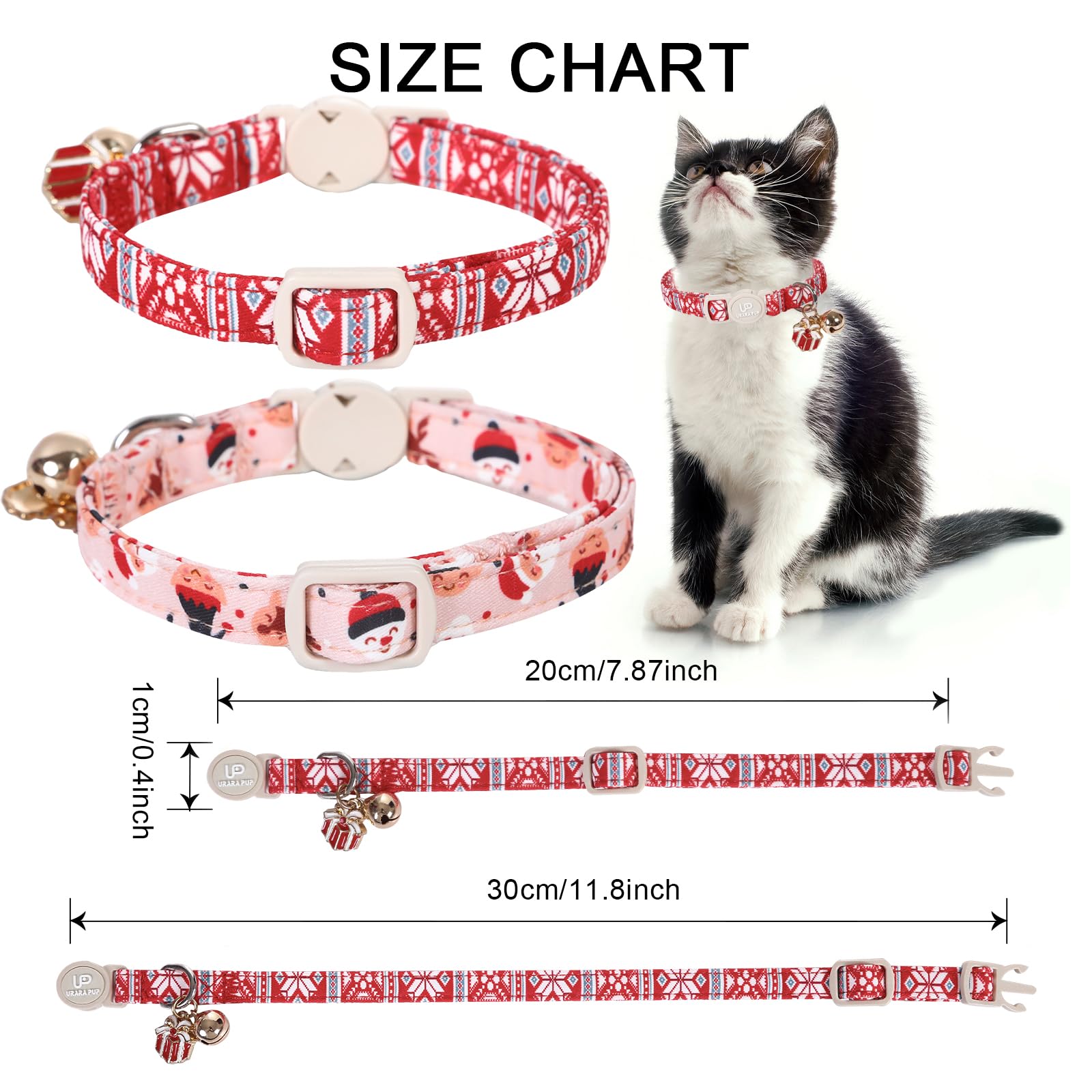 UP URARA PUP collar de algodón 100%, suave y cómodo para tu gato