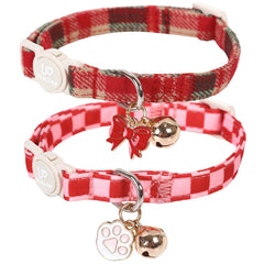 UP URARA PUP collar caida cuadros naranja, estilo otoñal para tu gato.