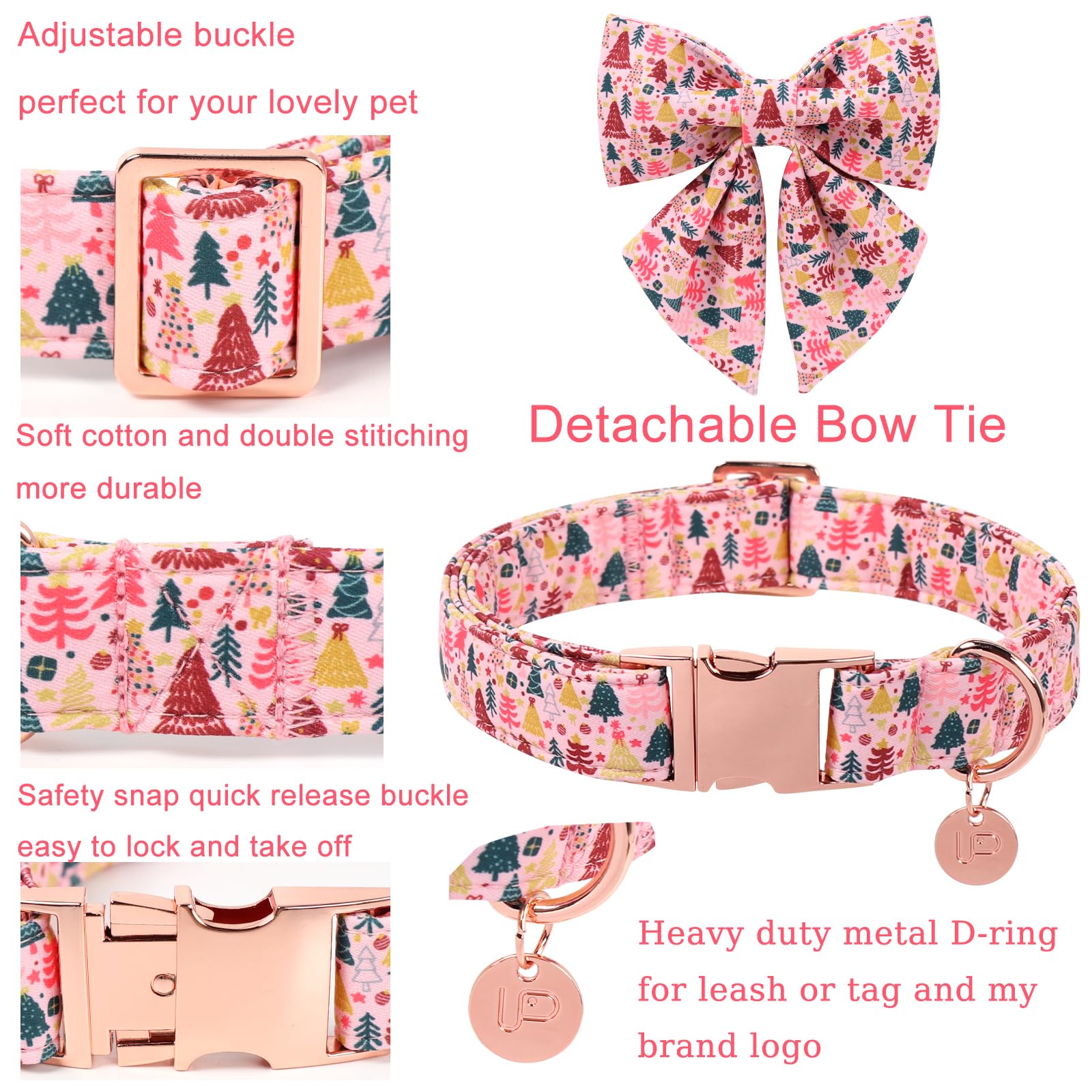 Colgante de árbol navideño en collar UP URARA PUP para fotos