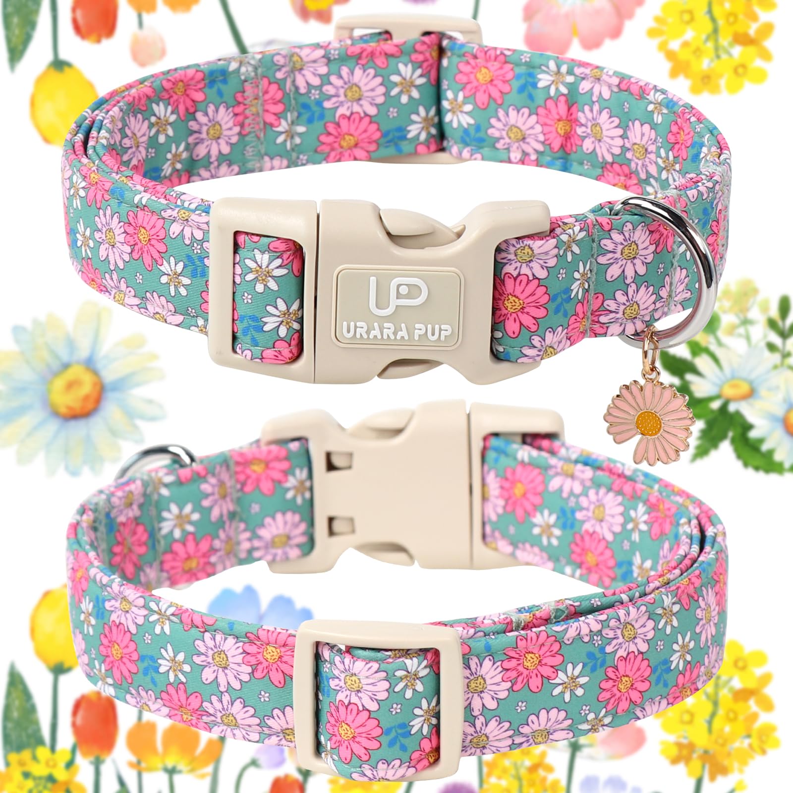 Collar UP URARA PUP con colgante y aro D para sujeción elegante