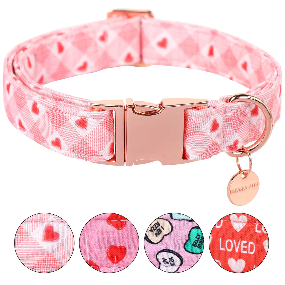Collar UP URARA PUP con corazon rosa, cómodo para perros y gatos.